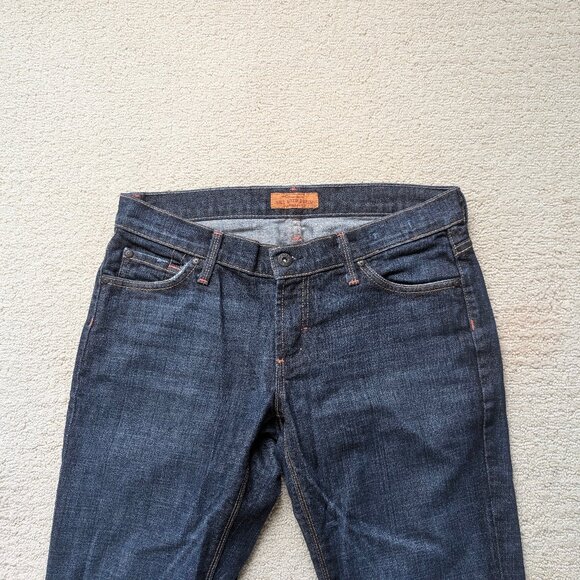 EUC James Jeans Petite Dry Aged Denim Women's 29 x 27.5 Bootcut Blue J pockets - Picture 4 of 14